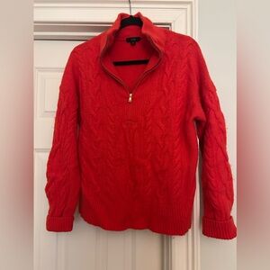 J. Crew Vibrant Red Zip-Up Sweater